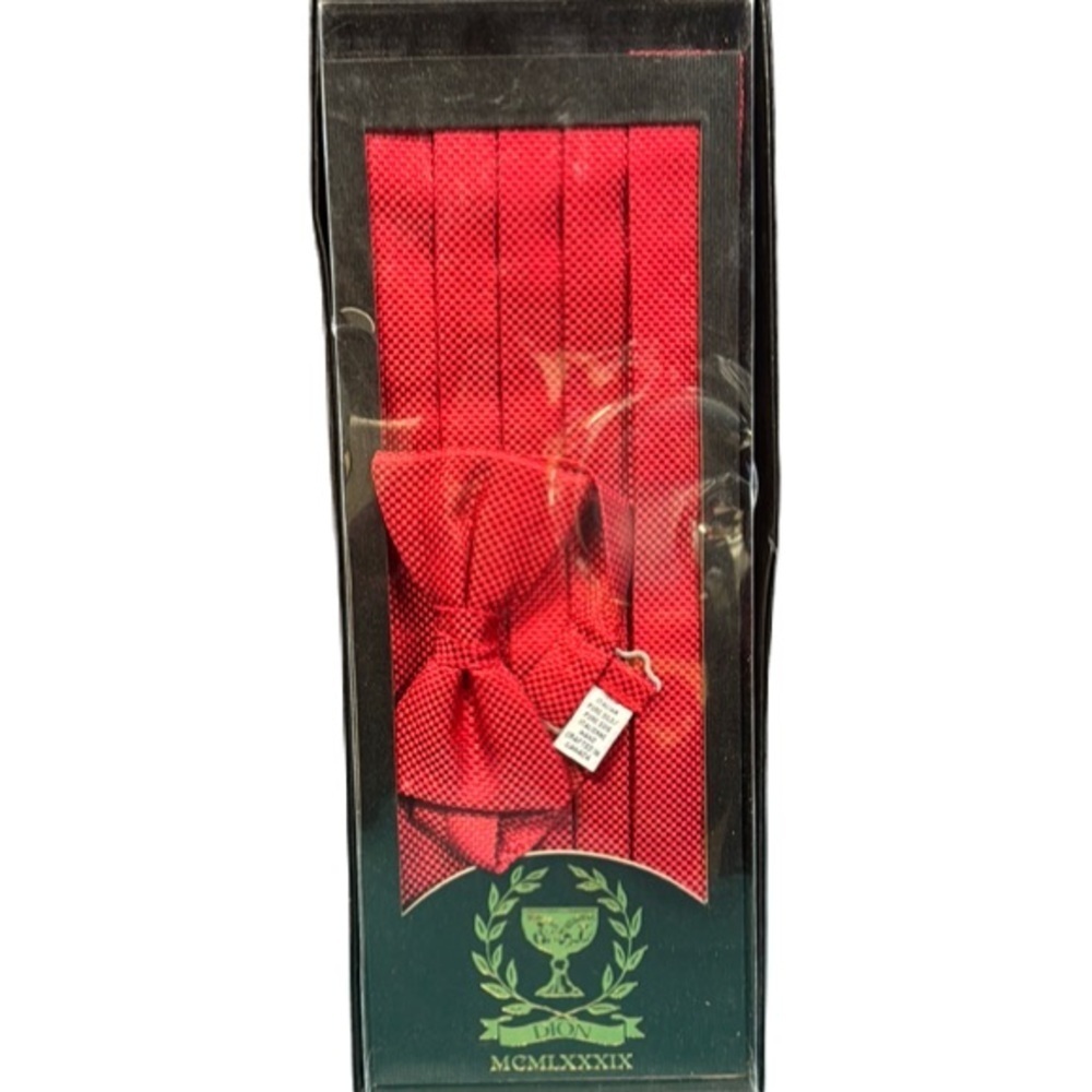 MCMLXXXIX Men’s Red Bow Tie and Cummerbund